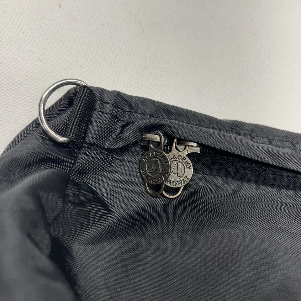 Bolso de Colección Academy Broadway Negro Lona Nylon Gimnasio Viaje Camping Cremallera Logo Y2K Foto 3 de 4