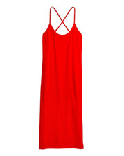 J Crew Medium Dress Strappy Knit Midi Vibrant Orange Spaghetti Strap Sun 107
