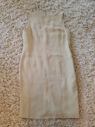 Luciano Barbera Ivory Silk Sleeveless Sheath Dress Jacket Suit Set 46 / 10 $3690 - Picture 3 of 12