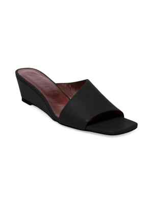 with box 275 STAUD Nevil Wedge Leather Mules   Black   37 EU  6 5US   St G2U