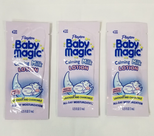 Vintage Playtex Baby Magic Calming Milk Lotion Lavender Chamomile 2003 Packets