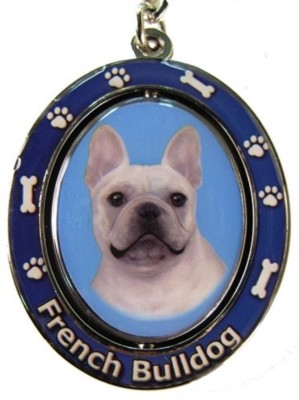FRENCH BULLDOG Spinning Center Double Sided Key Chain by E&S Pets 