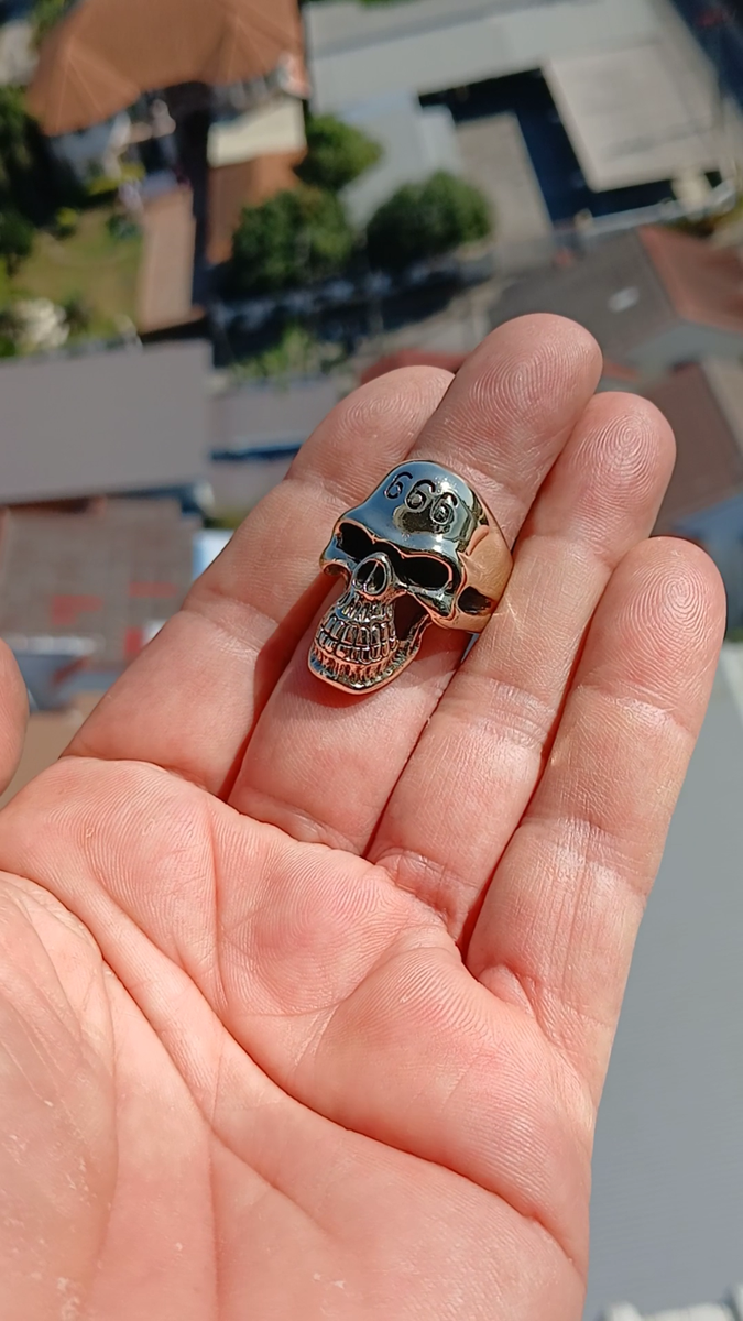 Devil Skull RING 真鍮 Devil Mask Brass Biker Ring wicked Punk Skull Jewelry BR501D US