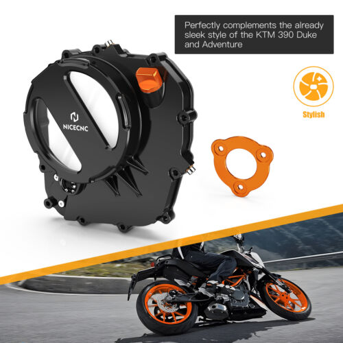 Cubierta de embrague transparente de aluminio NICECNC para KTM 250 Adventure 390 Adventure 2020-24 - Imagen 3 de 8