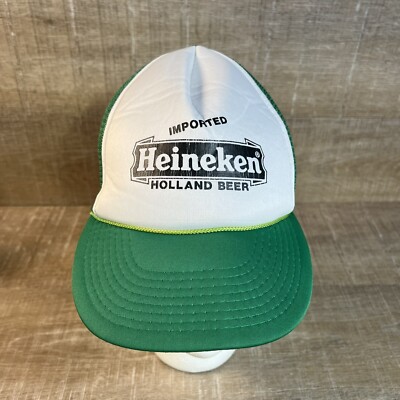 Heiken Rope Vintage Heineken Imported Holland Beer Mesh Trucker Rope Hat Snapback ...