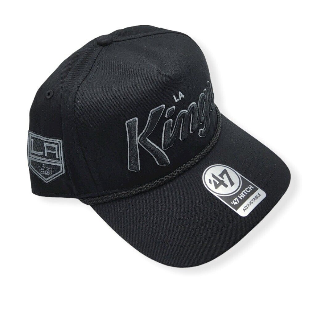'47 Los Angeles Kings Hitch Crosstown Script Black Adjustable Snapback Hat Cap