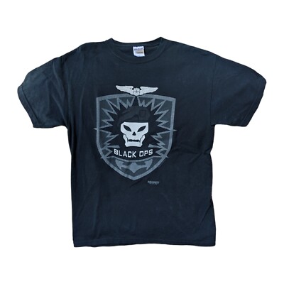 Gildan 2010 Call of Duty Black Ops Solid T-Shirt Black Men's Medium Xbox Play