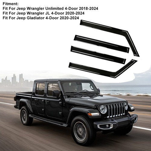 🔥4X Window Visor Rain Guard Shade Deflector For Jeep Gladiator 4-Door 2020-2024 - 第 23/24 張圖片