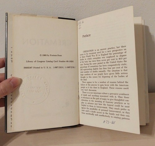 Cremation by Paul E. Irion 1968 Theology Psychology Death Legal Burial Practice - Picture 6 of 11