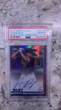 2019 Topps Chrome AUSTIN RILEY Auto Purple Refractor /250 Rookie RC PSA 10