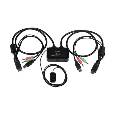 StarTech.com 2 Port USB HDMI Cable KVM Switch with Audio and Remote Switch - ...