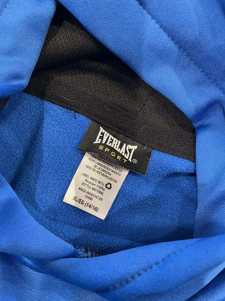 Sudadera con Capucha para Niños L 14/16 Azul Deportiva Negra Logo Active Everlast Sudadera Foto 3 de 4