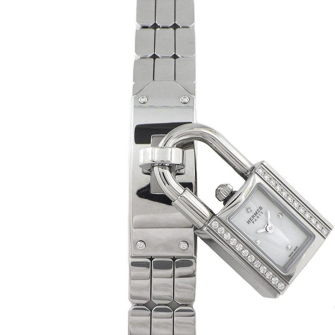 HERMÈS Orologio HERMES Kelly Watch KE4.130 Lunetta Diamante Indice Acciaio Inox Quarzo