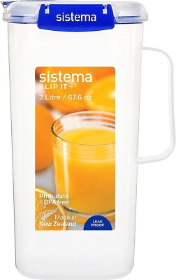 Sistema Klip It Kühlschrank Saft Wasser Krug 2L Krug Behälter Party Zuhause Aufbewahrung