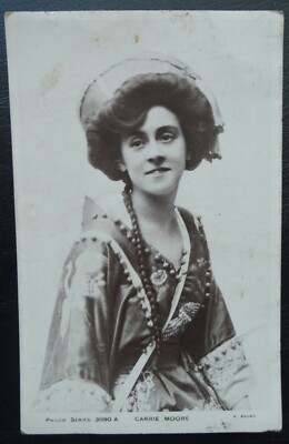 EDWARDIANISCHE SCHAUSPIELERIN MISS CARRIE MOORE POSTKARTE VERSCHICKT LONDON 1913