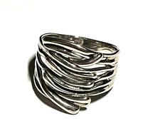 NWOT HAGIT GORALI STERLING SILVER 925 WAVE ORGANIC RING SZ 10 MADE IN ISRAEL HG