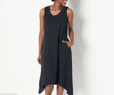 LOGO Lounge by Lori Goldstein - Waffle Knit Midi Dress - Black