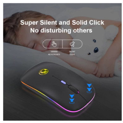 Drahtlose Mause Wiederaufladbare Maus LED Wireless+Bluetooth Mouse RGB optical