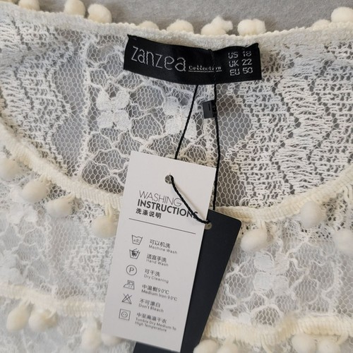 Zanzea White Sleeveless Lined Lace Dress Size 18 US 50 EU 22 UK NWT - Picture 6 of 12