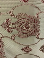 TAUPE BURGUNDY Damask Brocade Upholstery Drapery Fabric 54 in. Sold BTY