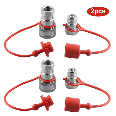 #ad 1 2quot; Ag Hydraulic Quick Connect Couplers Couplings Ball Pioneer Style 2 Sets $20.38