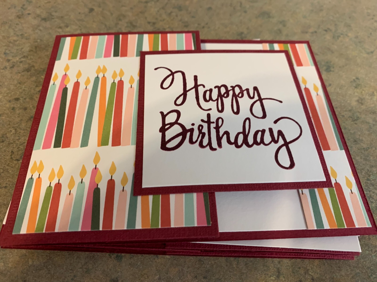 Stampin Up Card Kit Set Of 4 "Happy Birthday" cards - #15b Rich Razzleberry (2)
