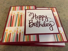 Stampin Up Card Kit Set Of 4 "Happy Birthday" cards - #15b Rich Razzleberry (2)