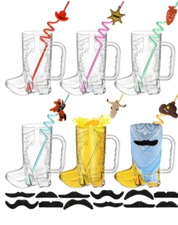 24 Piece Cowboy Mugs Party Set