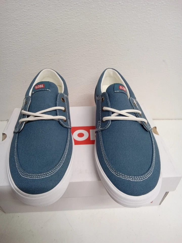 Globe Shoes Mens 7.5 Attic Skateboard Blue Leather Low Top Lace Up Comfort #3b4 - Image 3 of 4