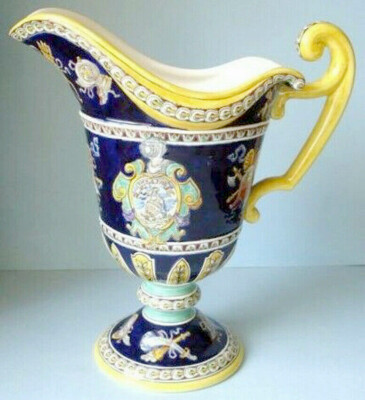 Vase Décoratif Gien Renaissance Bleu – Porcelaine, état Neuf (années 60/70)