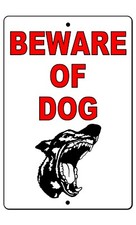 Beware Of Dog Metal Sign doberman security warning attack guard bite stop BD01