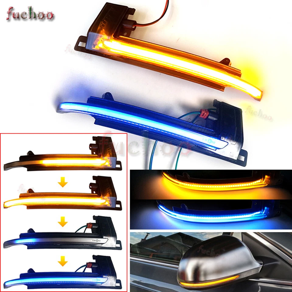 2pcs For Audi A3 8P A4 A5 B8 Q3 A6 C6 A8 LED Sequential Turn Signal Light - Изображение 2 из 4