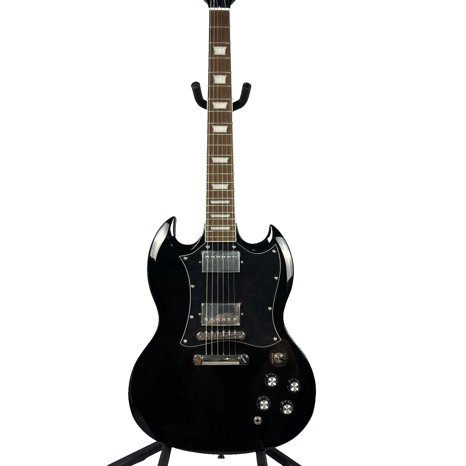 Custom SG Electric Guitar High Quality Solid mahogany Glossy black hot