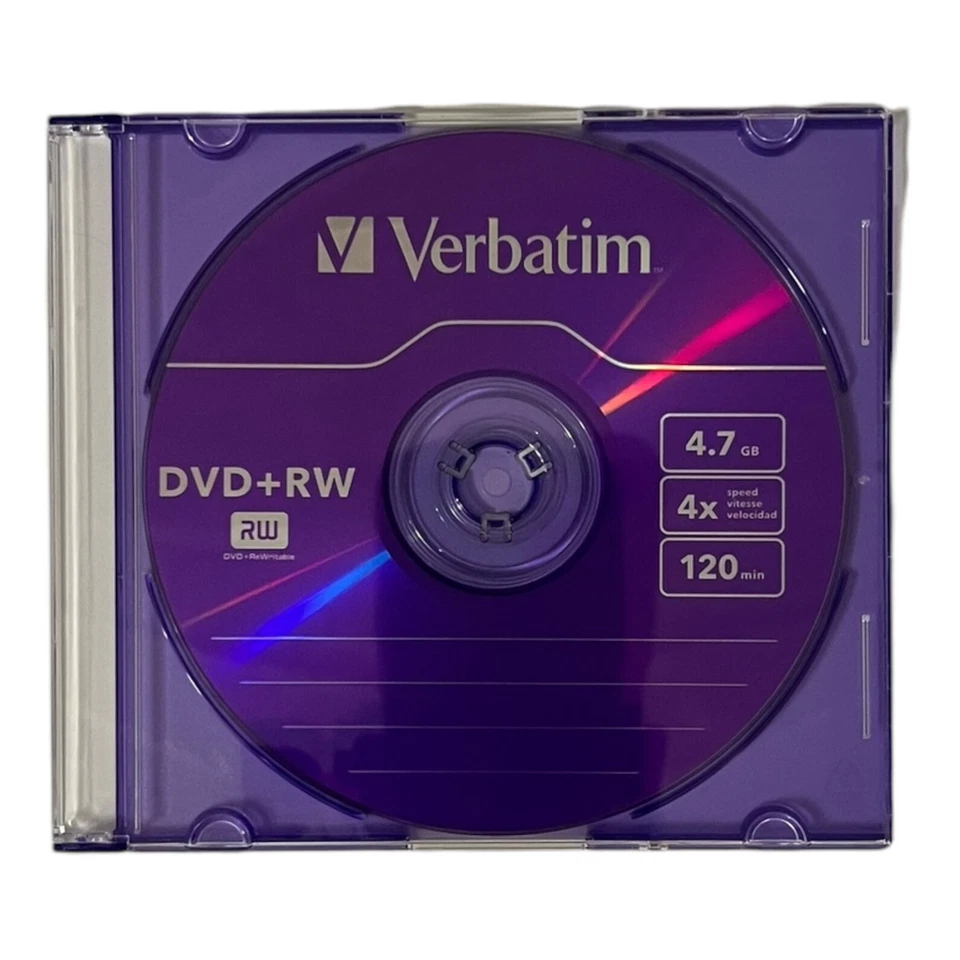 Verbatim DVD+ RW Rohling 5 Farben 4,7 GB 120min 1 Stück Neu & Unbenutzt - Bild 4 von 4