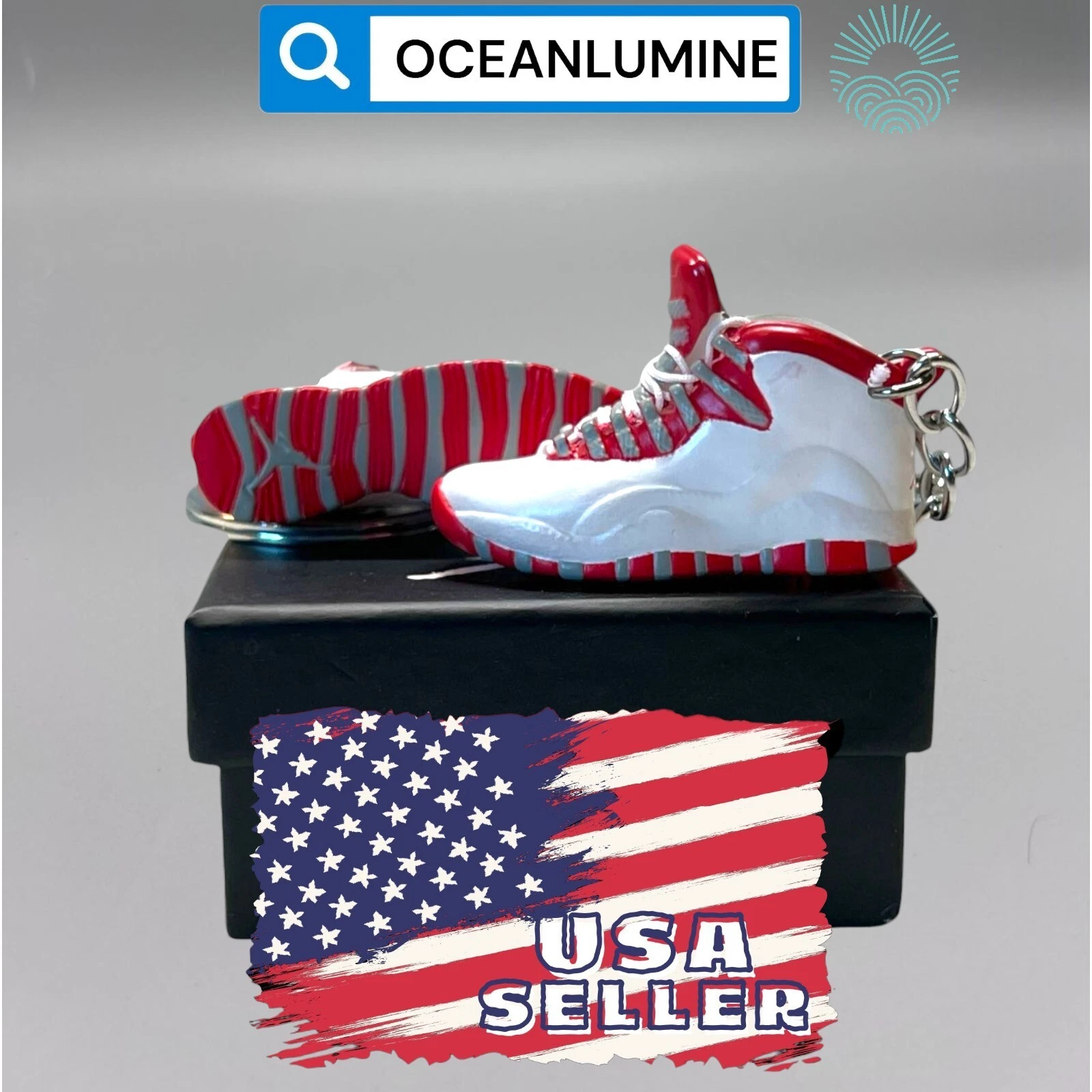 Porte clés Jordan 3D Mini Sneaker de la meilleure qualité, boîte à chaussures, boîte d'affichage option