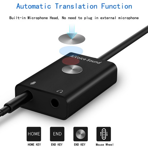 3.5mm Jack Sound Card Adapter Input AI Smart Voice to Text Translator Search - Photo 6/9