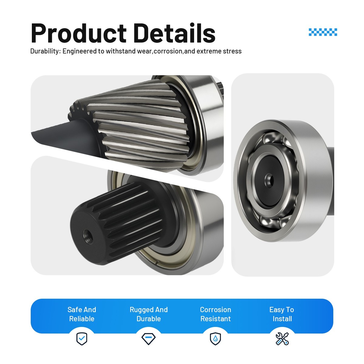 Input Shaft Kit 19 Spline 21 Tooth Gear for EZGO Electric 1994-up