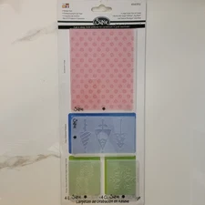 Ellison Vintage WINTER SET of 4 Embossing Folders Phrases Trees Snow #656352