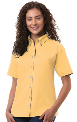 Blue Generation BG6213S Ladies' Short Sleeve 100% Cotton Twill Shirt