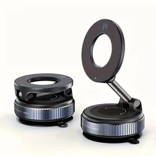 360° Vacuum Magnetic Phone Holder Suction Cup Car Mount--Black
