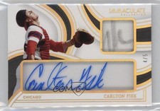 2023 Immaculate Clear Signature Materials Holo Gold 4/5 Carlton Fisk Auto db5