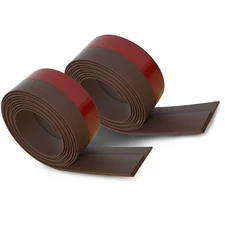 2pcs Door Draft Stopper Brown Air Insulation Noise Reduction Door Bottom Seal