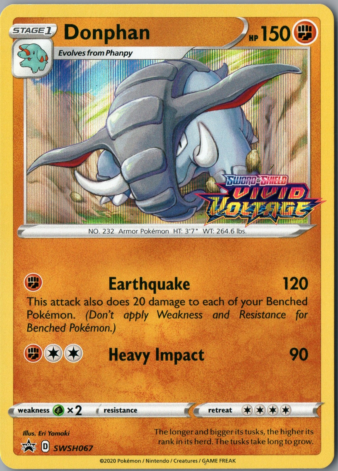 Donphan (Prerelease) Promo SWSH: Sword & Shield Promo Cards SWSH067 NM Holo