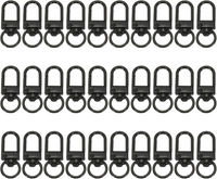30 StüCk Schwenk-Karabinerhaken Metall Schnapp-Clips Schwarz