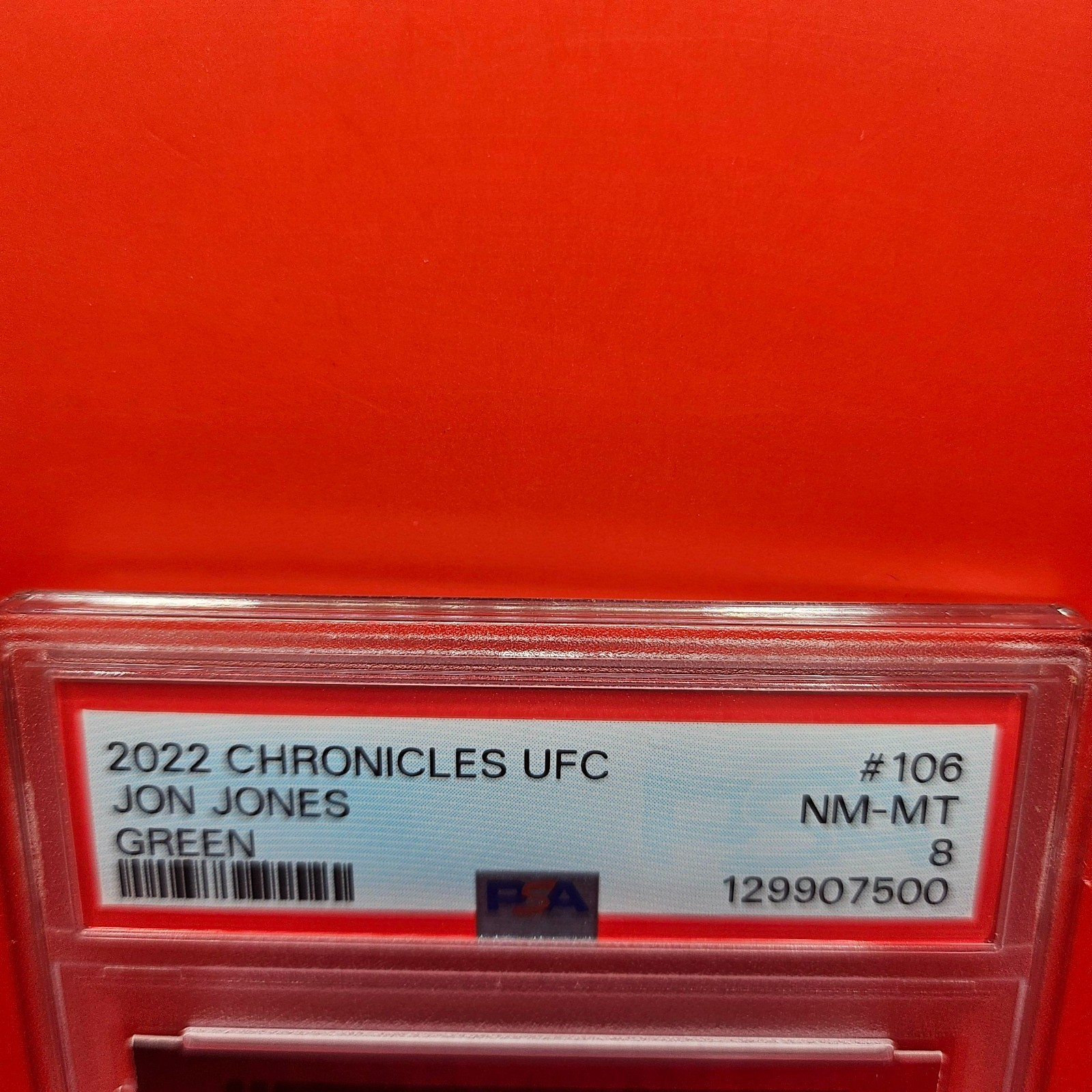 2022 PANINI CONTENDERS UFC #106 JON JONES SEASON TICKET GREEN FOIL 75/99 PSA 8 view 3