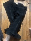 NEW Minnetonka x Maige Black Suede Back Fringe Cuff or Over Knee Moccasin Boot 7 — photo 3
