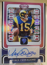 2024 Certified VINCE FERRAGAMO Pink Blue Refractor Auto Card Autograph #/75 RAMS