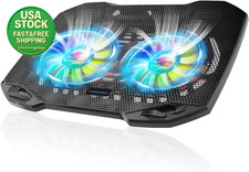 Gaming Laptop Cooling Pad 11 to 15.6 Inch RGB 2 Quiet Fans Slim