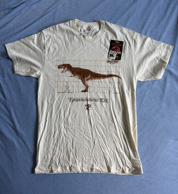 Vintage 1993 Jurassic Park T Shirt Tyrannosaurus Rex NWT White NOS Size L