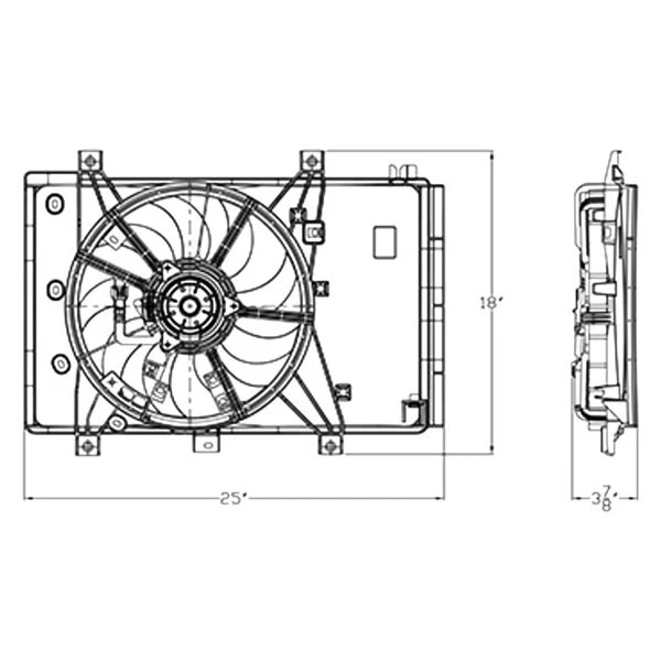 For Toyota Yaris 2016-2017 TYC Engine Cooling Fan Foto 4 de 4